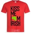 Мужская футболка Kiss me i am irish Красный фото