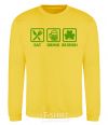 Sweatshirt Eat drink be irish yellow фото