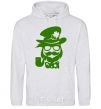 Мужская толстовка (худи) Hipster leprechaun Серый меланж фото