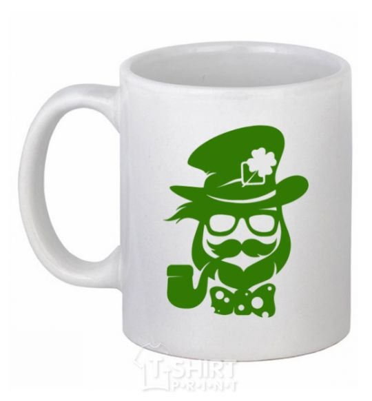 Ceramic mug Hipster leprechaun White фото