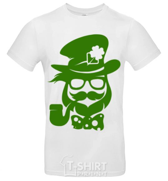 Мужская футболка Hipster leprechaun Белый фото