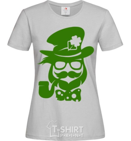 Women's T-shirt Hipster leprechaun grey фото