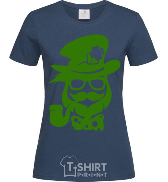 Women's T-shirt Hipster leprechaun navy-blue фото