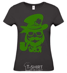 Women's T-shirt Hipster leprechaun black фото