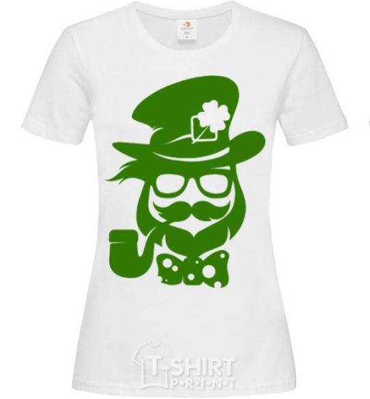 Women's T-shirt Hipster leprechaun White фото