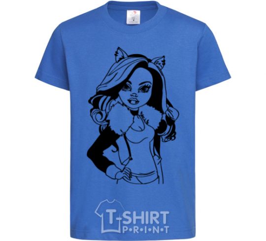 Kids T-shirt Claudine Wolfe portrait royal-blue фото