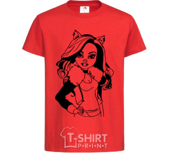 Kids T-shirt Claudine Wolfe portrait red фото