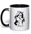 Mug with a colored handle Claudine Wolfe portrait black фото