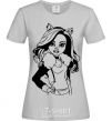 Women's T-shirt Claudine Wolfe portrait grey фото