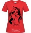 Women's T-shirt Claudine Wolfe portrait red фото