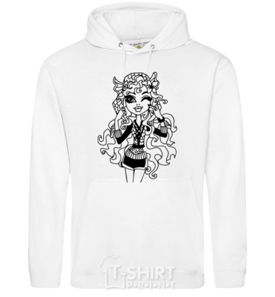 Men`s hoodie Laguna Blue portrait White фото