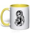 Mug with a colored handle Gulia Yelps yellow фото