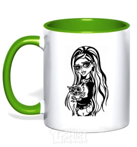 Mug with a colored handle Gulia Yelps kelly-green фото