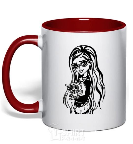 Mug with a colored handle Gulia Yelps red фото