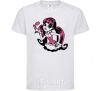 Kids T-shirt Draculaura with hearts White фото