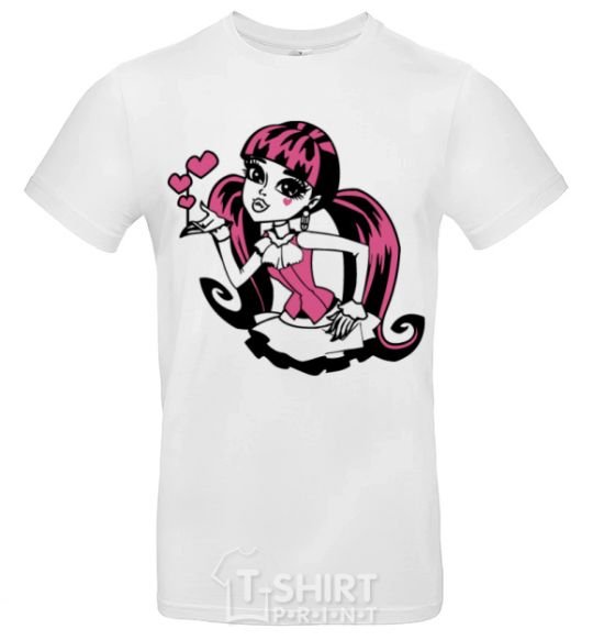 Men's T-Shirt Draculaura with hearts White фото