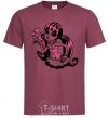 Men's T-Shirt Draculaura with hearts burgundy фото