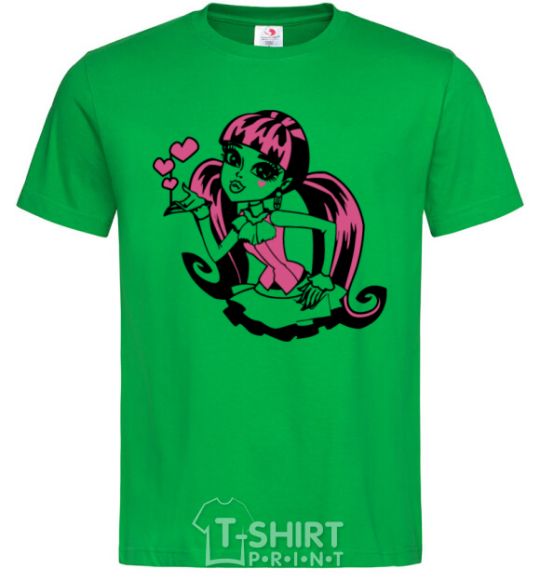 Men's T-Shirt Draculaura with hearts kelly-green фото