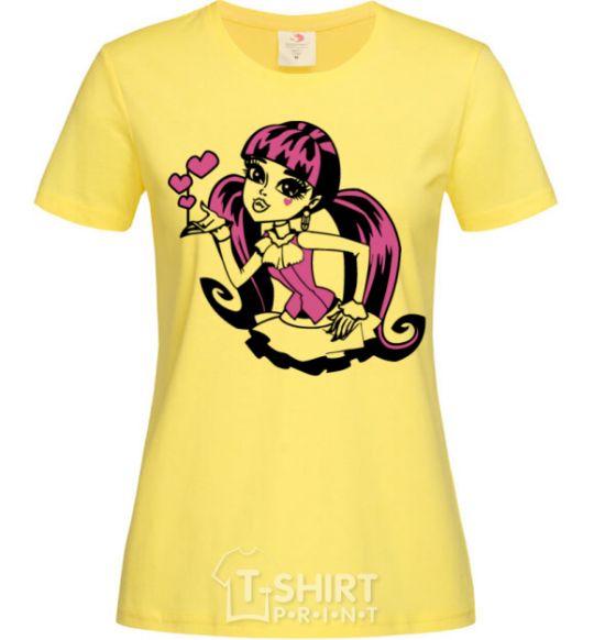 Женская футболка Дракулаура с сердечками Лимонный фото