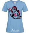 Women's T-shirt Draculaura with hearts sky-blue фото