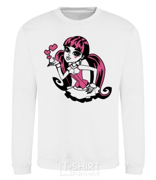 Sweatshirt Draculaura with hearts White фото