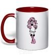 Mug with a colored handle Viperin Gorgon red фото