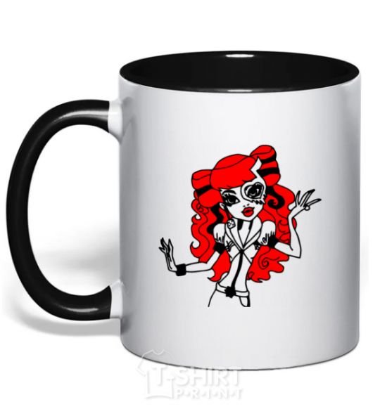 Mug with a colored handle Operetta daughter of the Phantom of the Opera black фото