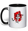 Mug with a colored handle Operetta daughter of the Phantom of the Opera black фото