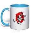 Mug with a colored handle Operetta daughter of the Phantom of the Opera sky-blue фото