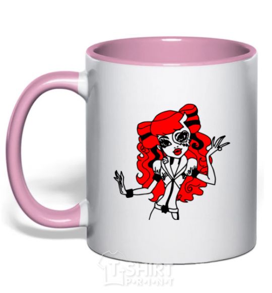 Mug with a colored handle Operetta daughter of the Phantom of the Opera light-pink фото