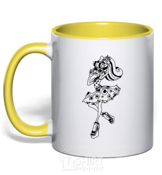 Mug with a colored handle Operetta yellow фото