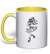 Mug with a colored handle Operetta yellow фото