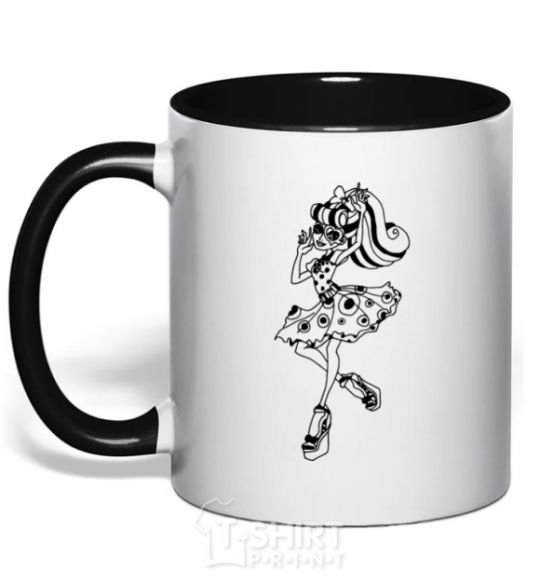 Mug with a colored handle Operetta black фото