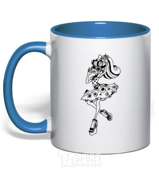 Mug with a colored handle Operetta royal-blue фото