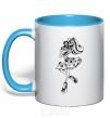 Mug with a colored handle Operetta sky-blue фото