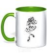 Mug with a colored handle Operetta kelly-green фото