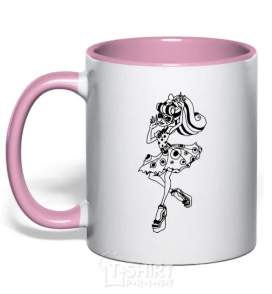 Mug with a colored handle Operetta light-pink фото