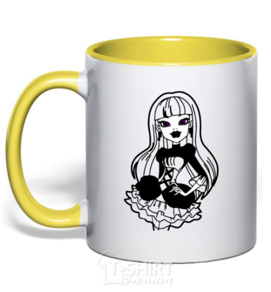 Mug with a colored handle Elissabeth yellow фото
