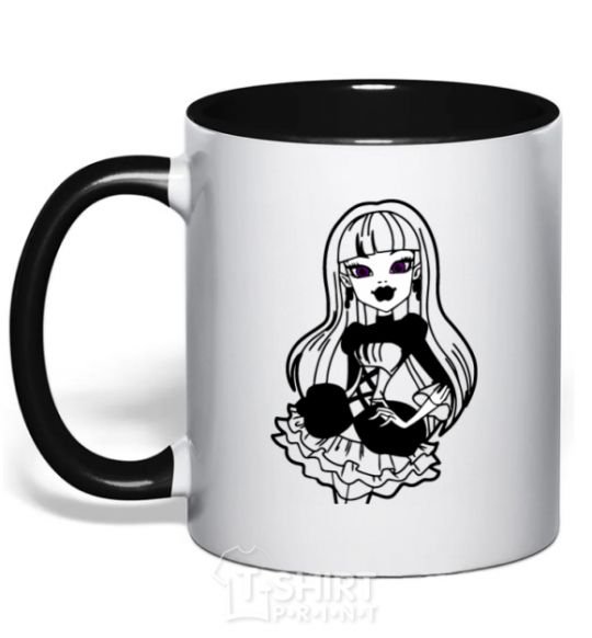 Mug with a colored handle Elissabeth black фото