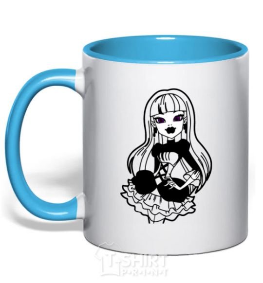 Mug with a colored handle Elissabeth sky-blue фото