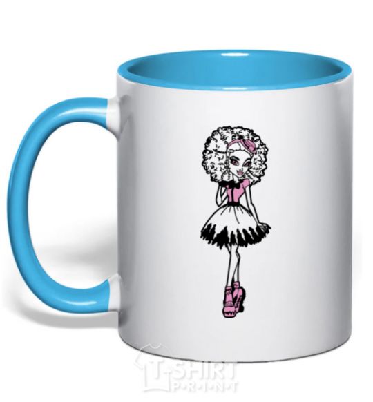 Mug with a colored handle Hani Swamp sky-blue фото