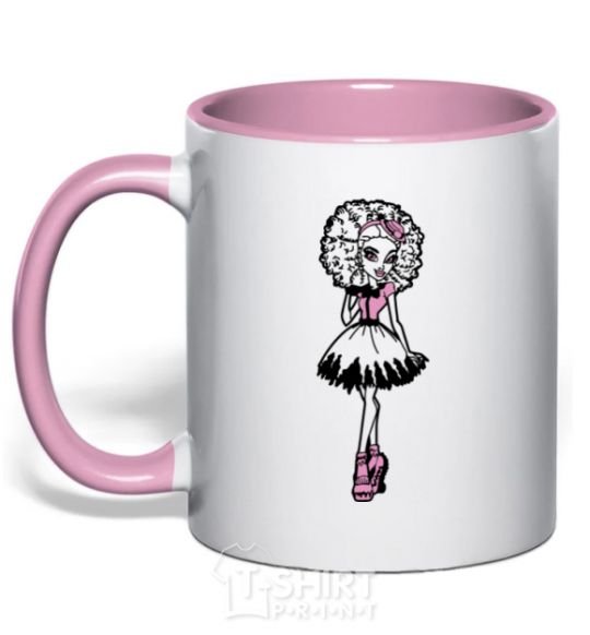 Mug with a colored handle Hani Swamp light-pink фото