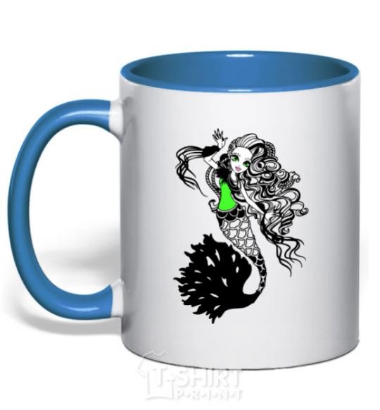 Mug with a colored handle Serena Von Boo royal-blue фото
