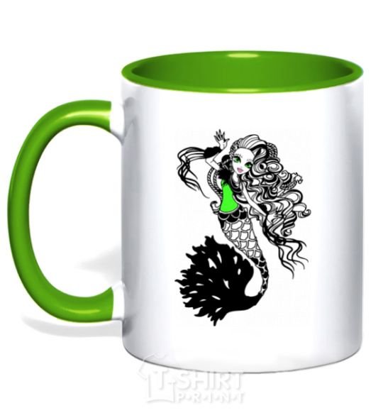 Mug with a colored handle Serena Von Boo kelly-green фото