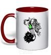 Mug with a colored handle Serena Von Boo red фото