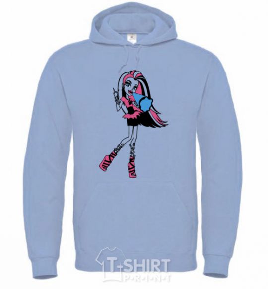 Men`s hoodie Full-length Venus McFlytrap sky-blue фото