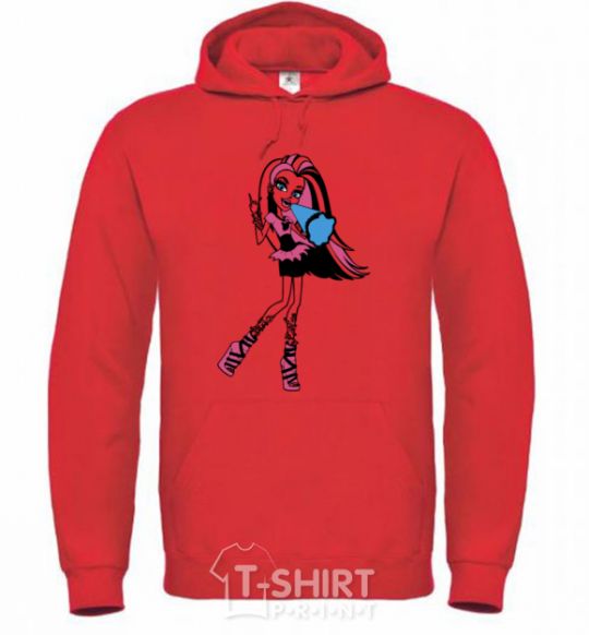 Men`s hoodie Full-length Venus McFlytrap bright-red фото