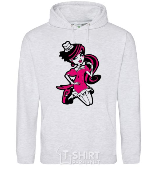 Men`s hoodie Draculaura in a hat sport-grey фото