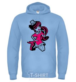 Men`s hoodie Draculaura in a hat sky-blue фото