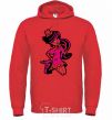 Men`s hoodie Draculaura in a hat bright-red фото